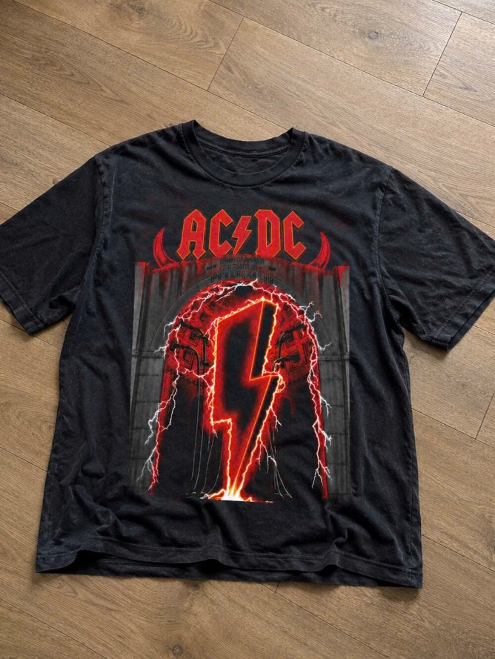 AC/DC Ohio Stadium Tour Graphic T-Shirt Black PWR UP Concert Band Tee